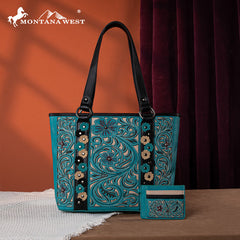 Montana West Embroidered Floral Cut-out Tote Bag