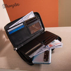 Wrangler Denim-textured Wristlet