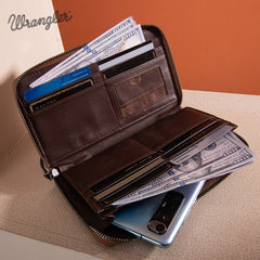 Wrangler Denim-textured Wristlet