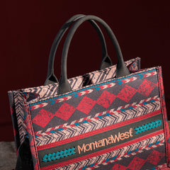 Montana West Boho Aztec Dual Sided Print Concealed Carry Canvas Tote/Crossbody Bag - Cowgirl Wear