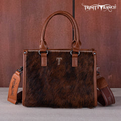 Trinity Ranch Hair On Cowhide Tooling Concealed Carry Tote/Crossbody