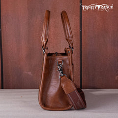 Trinity Ranch Hair On Cowhide Tooling Concealed Carry Tote/Crossbody