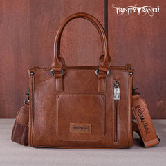 Trinity Ranch Hair On Cowhide Tooling Concealed Carry Tote/Crossbody