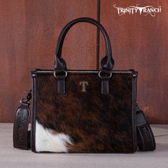 Trinity Ranch Hair On Cowhide Tooling Concealed Carry Tote/Crossbody