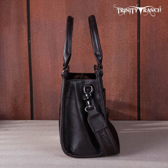 Trinity Ranch Hair On Cowhide Tooling Concealed Carry Tote/Crossbody