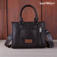 Trinity Ranch Hair On Cowhide Tooling Concealed Carry Tote/Crossbody