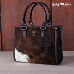 Trinity Ranch Hair On Cowhide Tooling Concealed Carry Tote/Crossbody