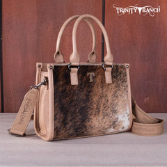 Trinity Ranch Hair On Cowhide Tooling Concealed Carry Tote/Crossbody