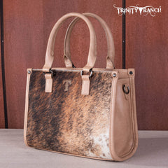 Trinity Ranch Hair On Cowhide Tooling Concealed Carry Tote/Crossbody