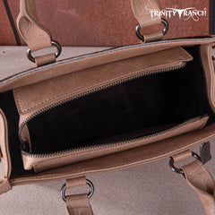 Trinity Ranch Hair On Cowhide Tooling Concealed Carry Tote/Crossbody