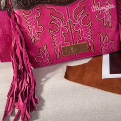 Wrangler Tooled Fringe Crossbody Bag