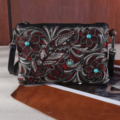 Montana West  Embroidered Floral Cut-out Collection Clutch/Crossbody