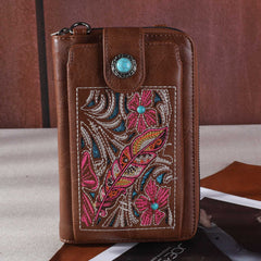 Montana West Embroidered Floral Cut-out Collection Phone Wallet/Crossbody