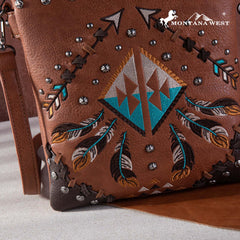 Montana West Embroidered Arrows Feather Collection Concealed Carry Crossbody