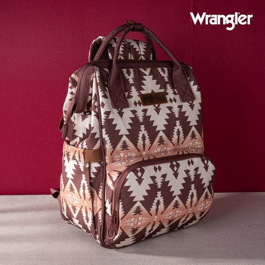 2024 New Wrangler Aztec Southwestern Pattern Dual Sided Print Multi-function Backpack