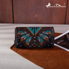 Montana West Embroidered Arrow Feather Collection Wallet