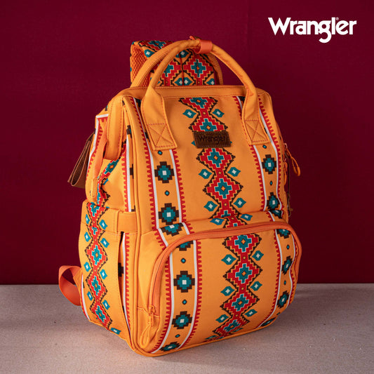 2024 New Wrangler Aztec Southwestern Pattern Dual Sided Print Multi-function Backpack