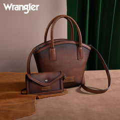 Wrangler Braided Ombre Leather Tote Bag Set