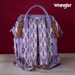 2024 New Wrangler Aztec Southwestern Pattern Dual Sided Print Multi-function Backpack-Lavender