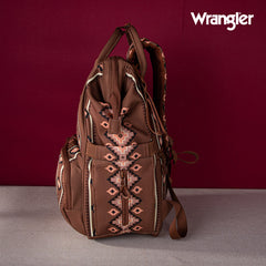 2024 New Wrangler Aztec Southwestern Pattern Dual Sided Print Multi-function Backpack-Camel