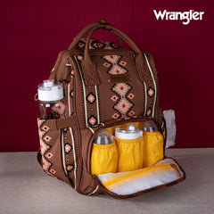 2024 New Wrangler Aztec Southwestern Pattern Dual Sided Print Multi-function Backpack-Camel