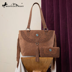 Montana West Cut-out Fringe Concealed Carry Tote Set