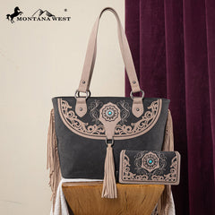 Montana West Cut-out Fringe Concealed Carry Tote Set
