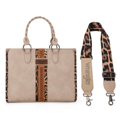 Wrangler Leopard Whipstitch Concealed Carry Tote Bag