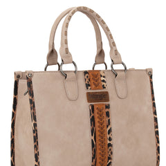 Wrangler Leopard Whipstitch Concealed Carry Tote Bag