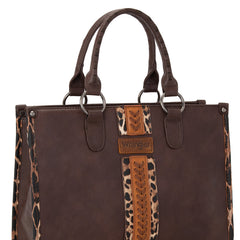 Wrangler Leopard Whipstitch Concealed Carry Tote Bag