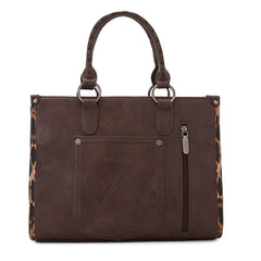 Wrangler Leopard Whipstitch Concealed Carry Tote Bag
