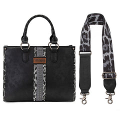 Wrangler Leopard Whipstitch Concealed Carry Tote Bag