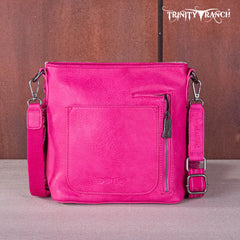 TR159G-9360 Trinity Ranch Hair-On Cowhide/Tooled Fringe Concealed Carry Crossbody Bag