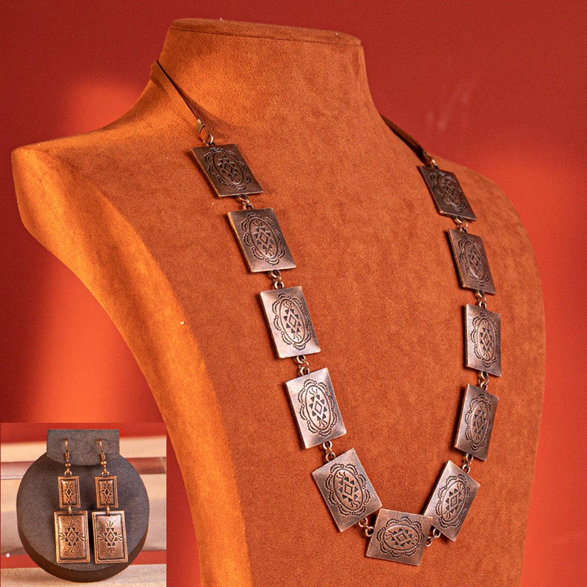 Wrangler Jewelry Sets Bohemian Pendant Necklace Earrings
