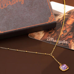 Wrangler Gold Plated Minimalist Pendant Necklace and Earrings Set