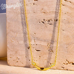 Wrangler Gold Curve Pendant Necklace