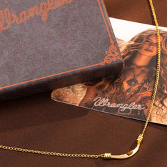 Wrangler Gold Curve Pendant Necklace