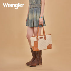 Wrangler Quilted Tote Bag Detachable Card Holder