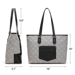 Wrangler Quilted Tote Bag Detachable Card Holder