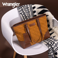 Wrangler Quilted Tote Bag Detachable Card Holder