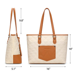 Wrangler Quilted Tote Bag Detachable Card Holder