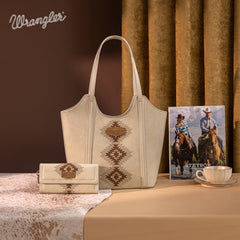 Wrangler Aztec Embroidered Tote Bag