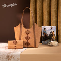 Wrangler Aztec Embroidered Tote Bag