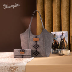 Wrangler Aztec Embroidered Tote Bag
