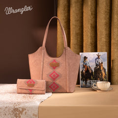 Wrangler Aztec Embroidered Tote Bag
