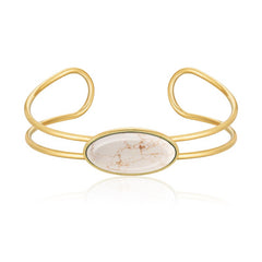 Wrangler Gold Western Natural Stone Cuff Bangle