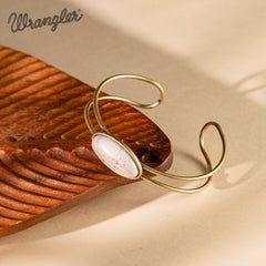 Wrangler Gold Western Natural Stone Cuff Bangle