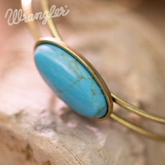 Wrangler Gold Western Natural Stone Cuff Bangle