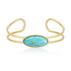 Wrangler Gold Western Natural Stone Cuff Bangle