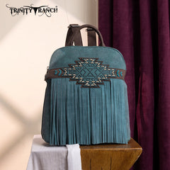 Trinity Ranch Aztec Tooled Fringe Concealed Carry Backpack